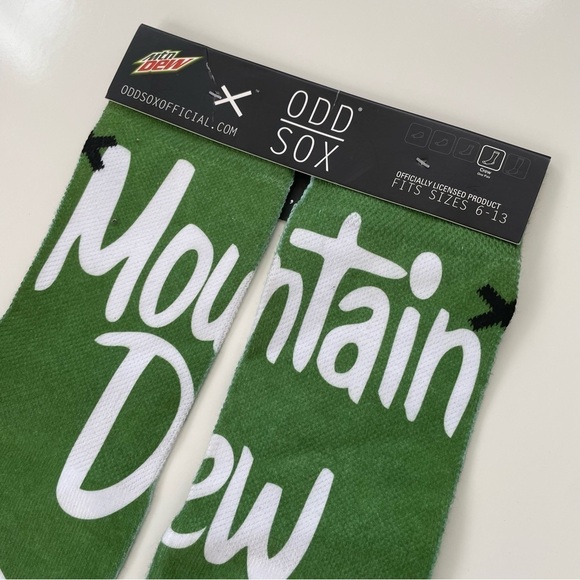ODD SOX Retro Vintage Mountain Dew Socks Fits Men Size 6-13 New with Tags NWT - Picture 3 of 4